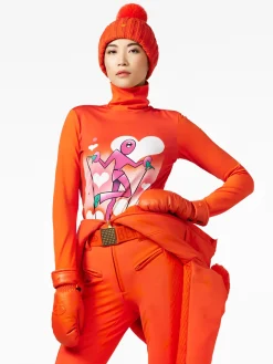 Goldbergh FEMME Long Sleeve Turtleneck Tee orange Sale
