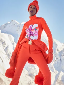 Goldbergh FEMME Long Sleeve Turtleneck Tee orange Sale