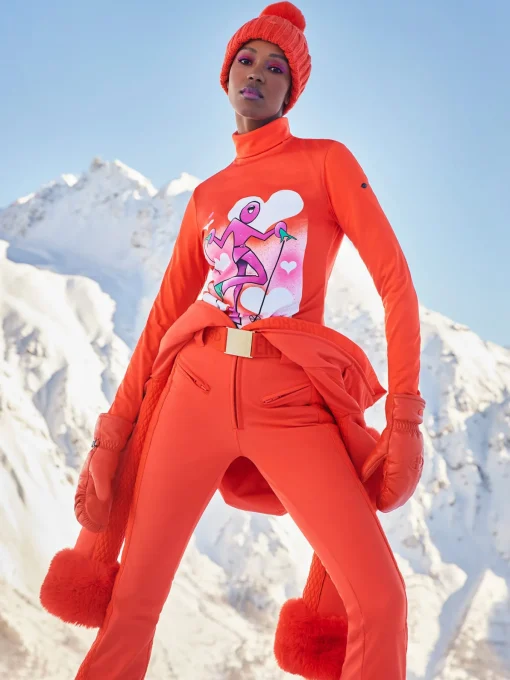 Goldbergh FEMME Long Sleeve Turtleneck Tee orange Sale