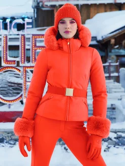 Goldbergh GISELLE FAUX BORDER Ski Jacket orange New