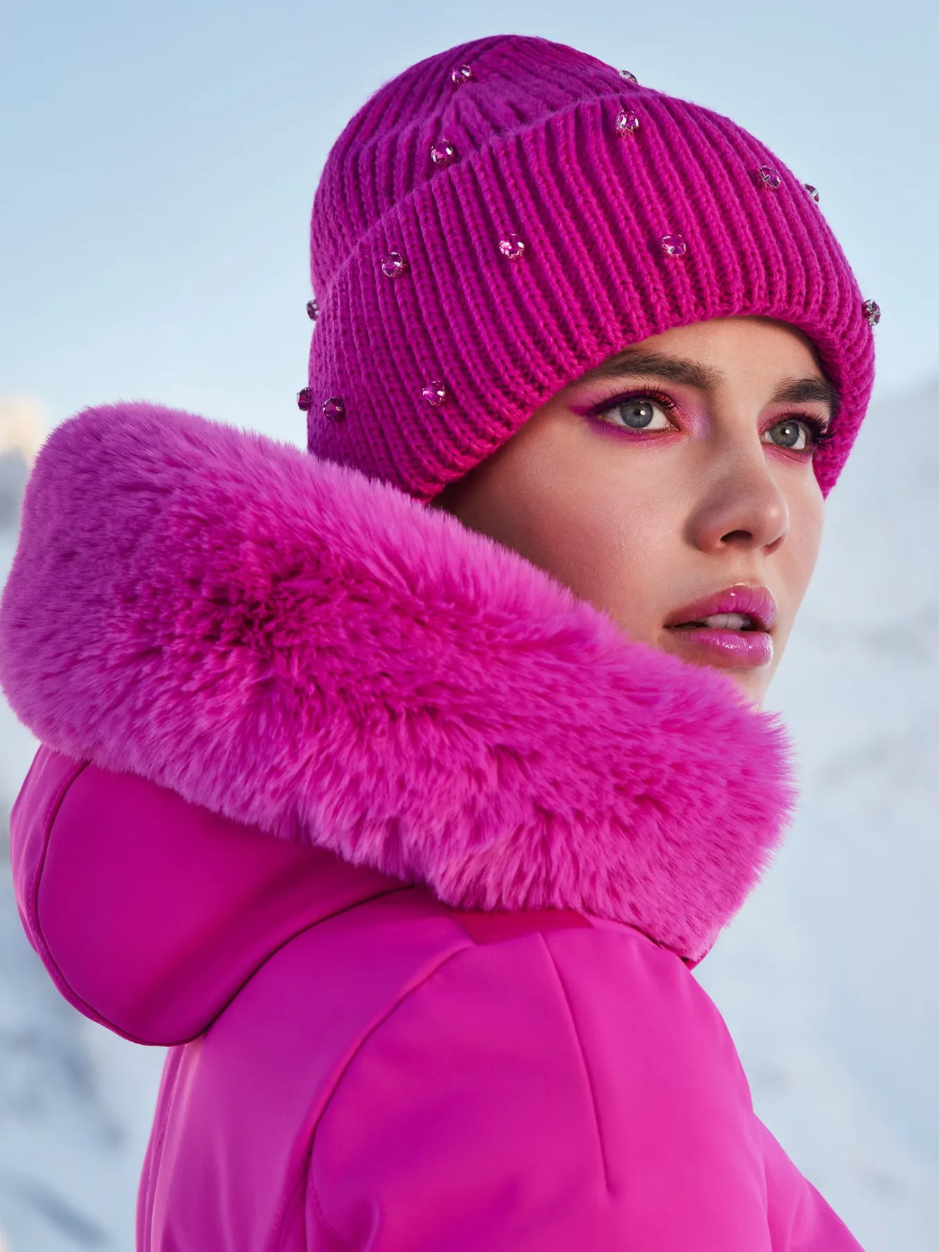 Goldbergh GISELLE FAUX BORDER Ski Jacket passion pink Sale