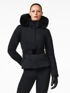 Goldbergh Hida Faux Border Ski Jacket Black Clearance