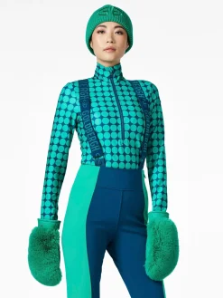 Goldbergh IMPRESS Ski Pully ice green retro dot Discount