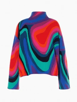 Goldbergh MARBRE Long Sleeve Knit Sweater absinthe rainbow Best