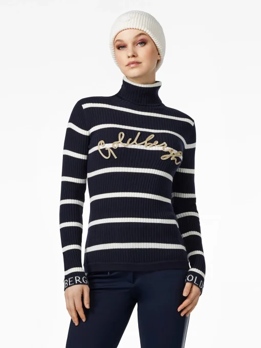 Goldbergh MIMI Long Sleeve Knit Sweater breton stripe blue/cream