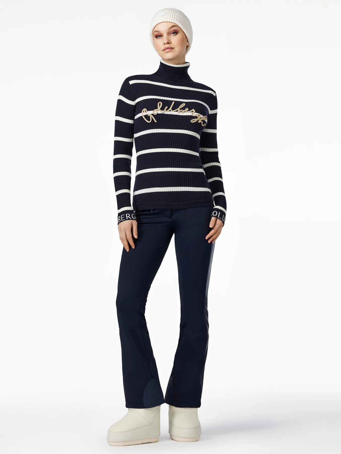 Goldbergh MIMI Long Sleeve Knit Sweater breton stripe blue/cream
