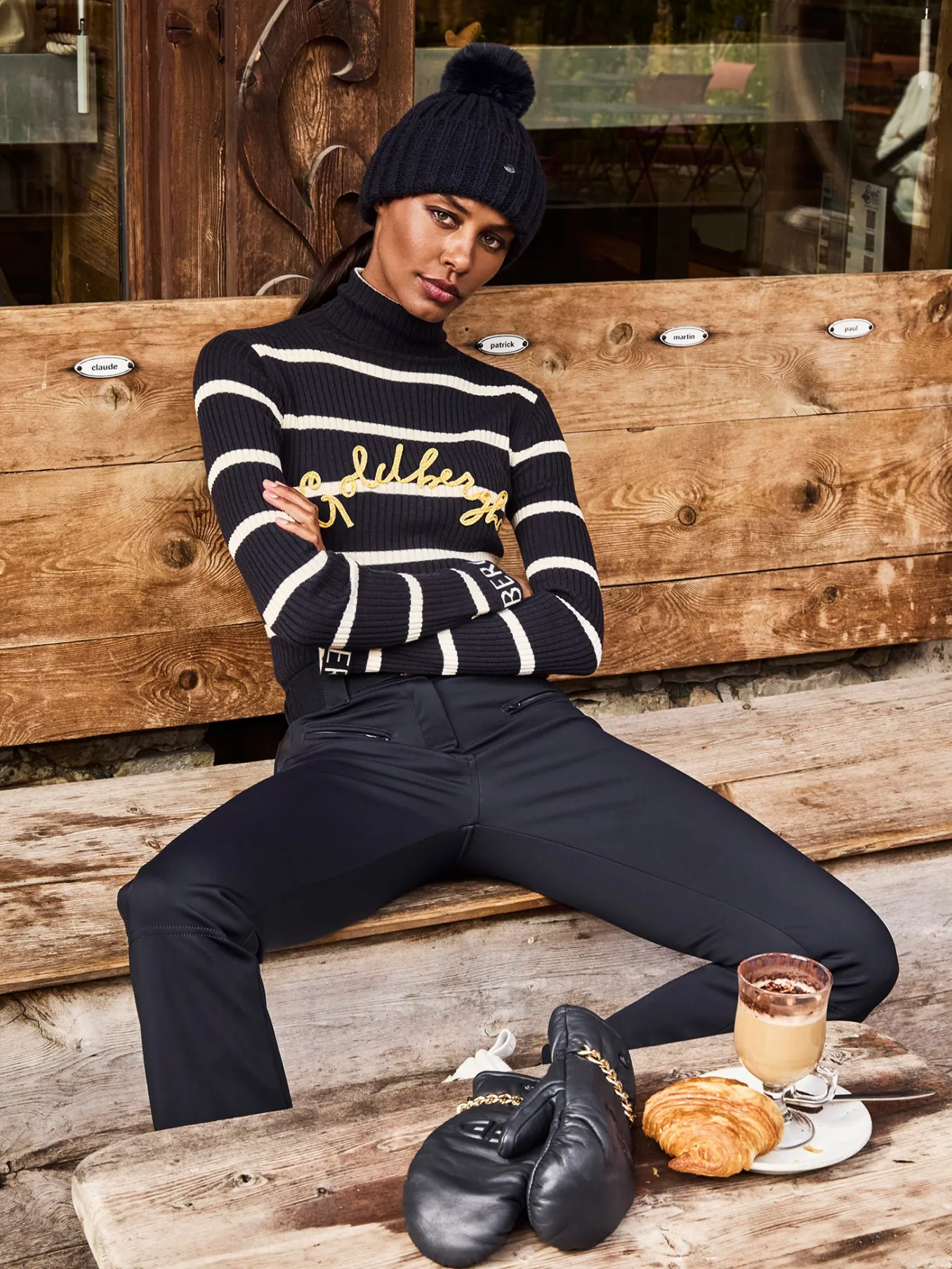 Goldbergh MIMI Long Sleeve Knit Sweater breton stripe blue/cream